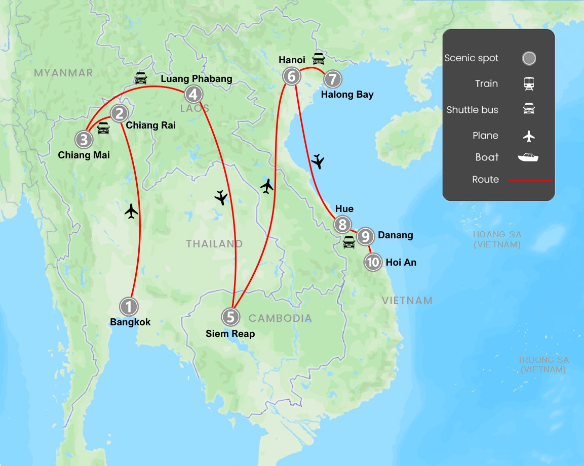 Grand Southeast Asia Tour Thailand - Laos - Cambodia - Vietnam